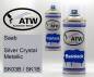Preview: Saab, Silver Crystal Metallic, SK03B / SK1B: 400ml Sprühdose + 400ml Klarlack - Set, von ATW Autoteile West.